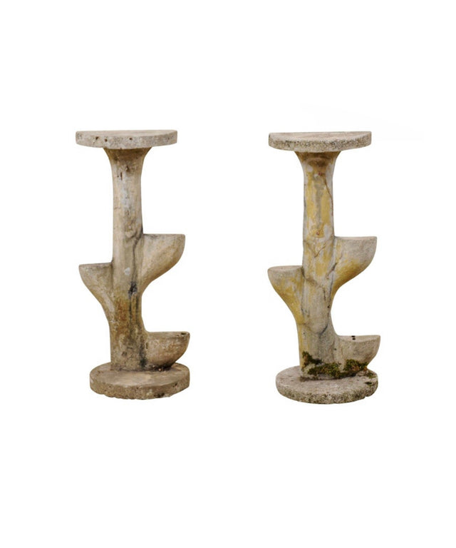 French, Midcentury Cast Stone Sculptural Shelves